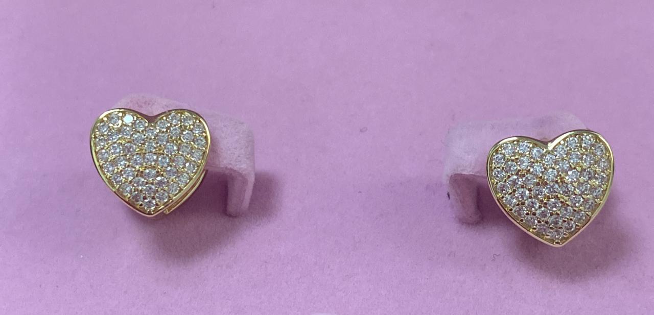 Brincos Coracao Cravejado DCG1104
