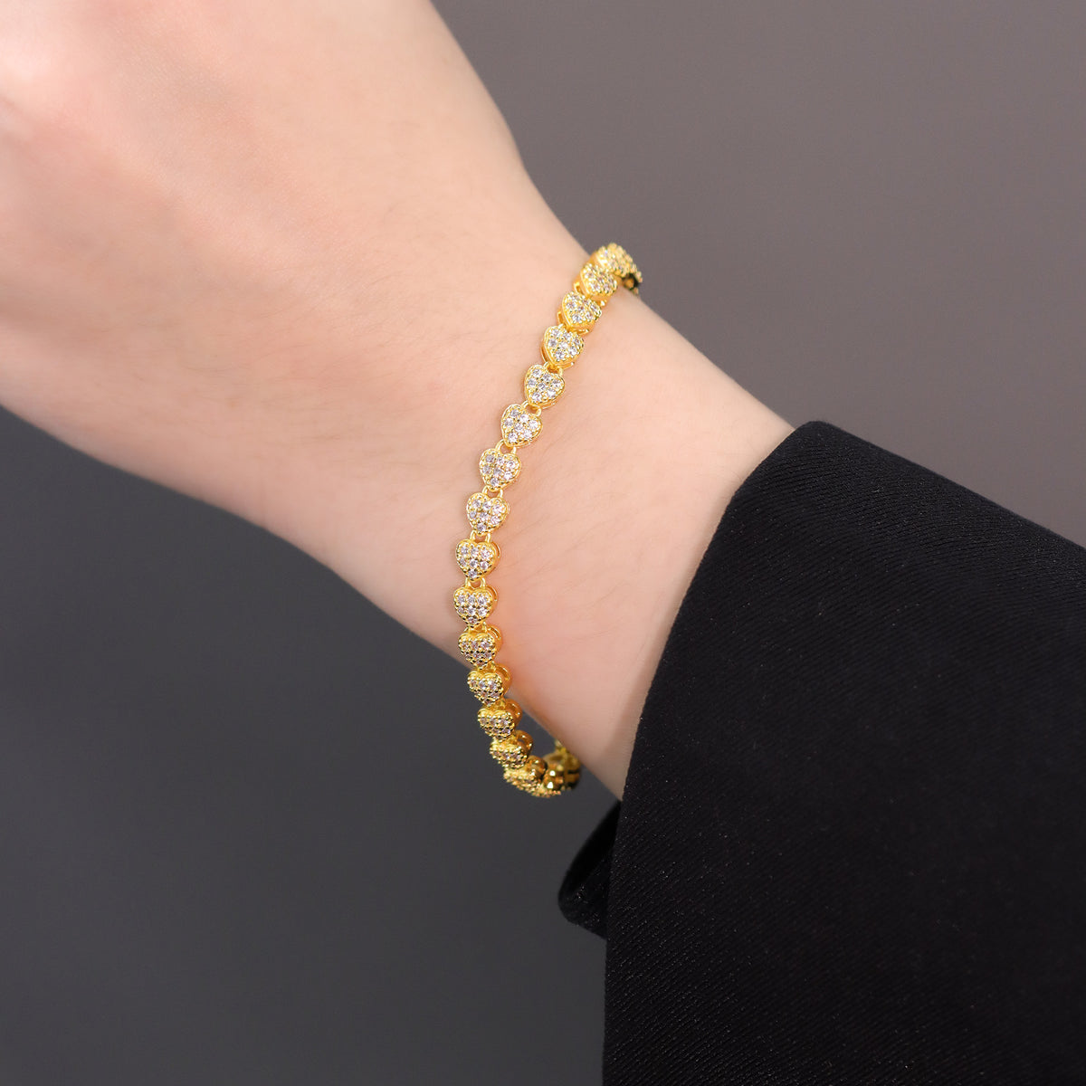 Pulseira sequência de corações XYH100604 手链