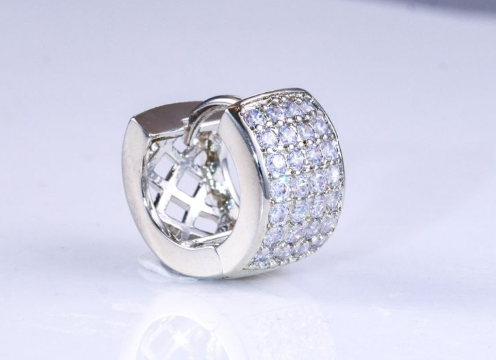 Brinco Argolinha Cravejada pave YE0005