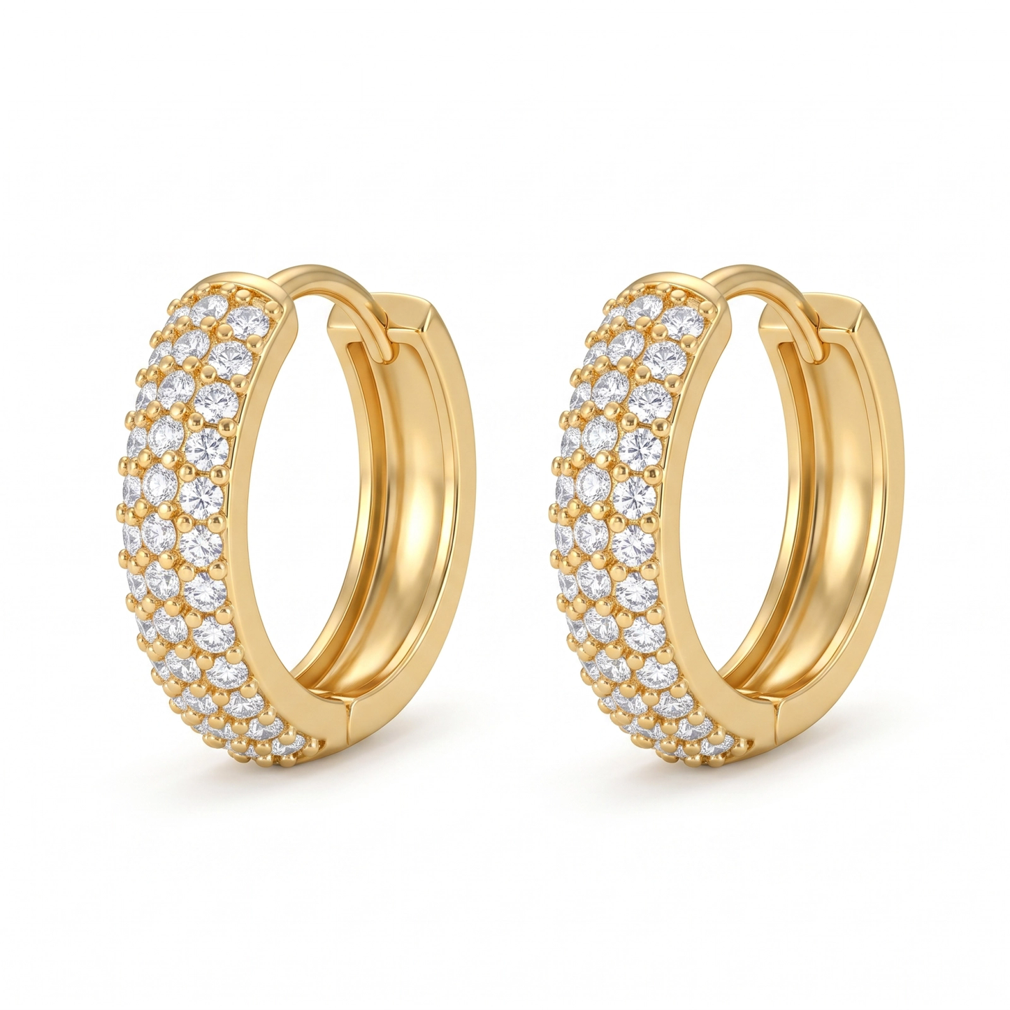DESC Argola 3 linhas Branco LB14 earring