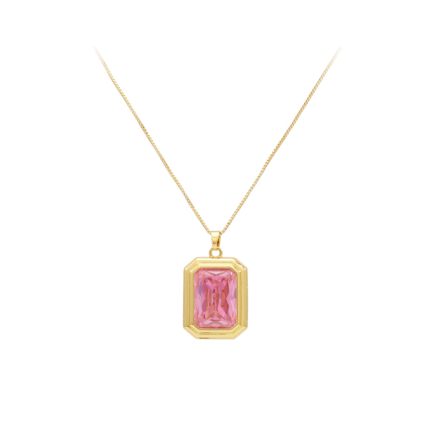 DESC- Colar Retangular Cravação Inglesa XYN101135 necklace