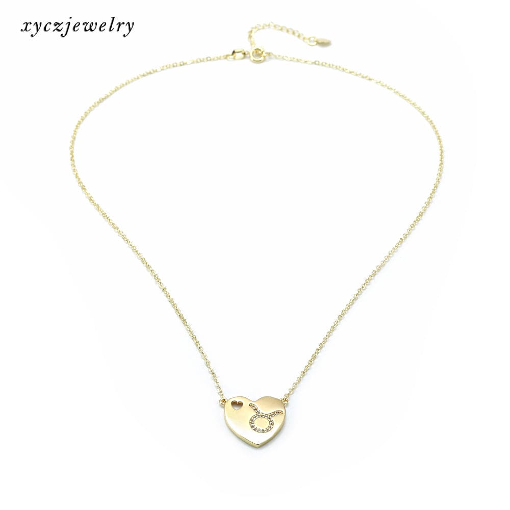 DESC-Colar coração com signo - Touro XYN100294 项链