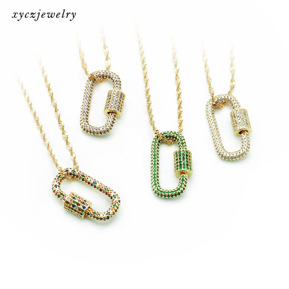 Colar cordao baiano com pingente cravejado XYP101749