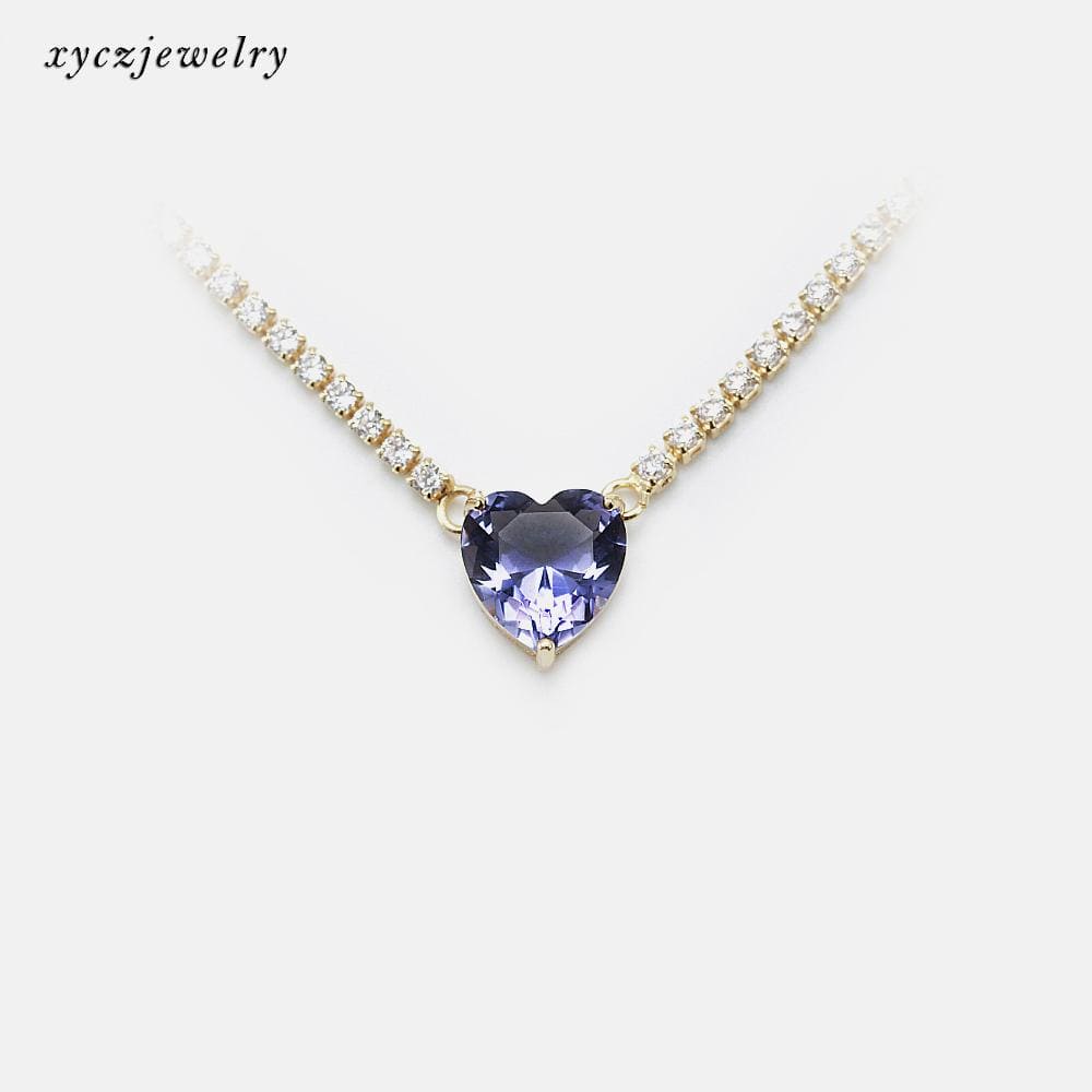 Colar Pedras com Coração colorido XYP101718