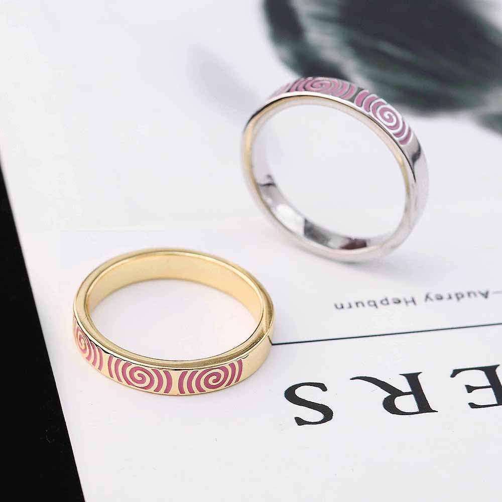 Anel estilo organograma com resina roxa