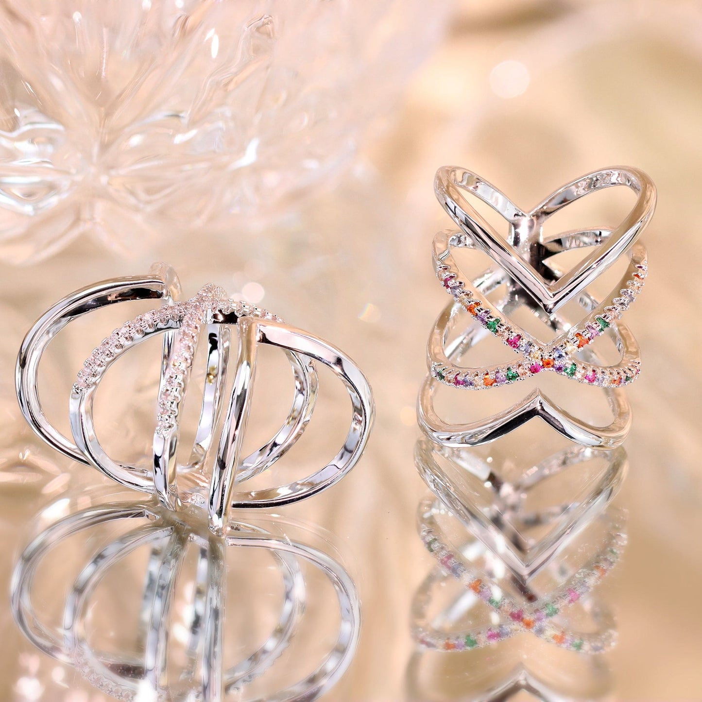 Anel Luxo Formato Seta e X XYR102884