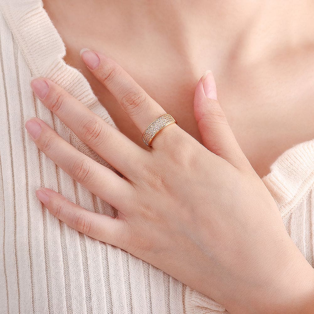 Anel Meia Aliança Luxo Larga XYS100497-2