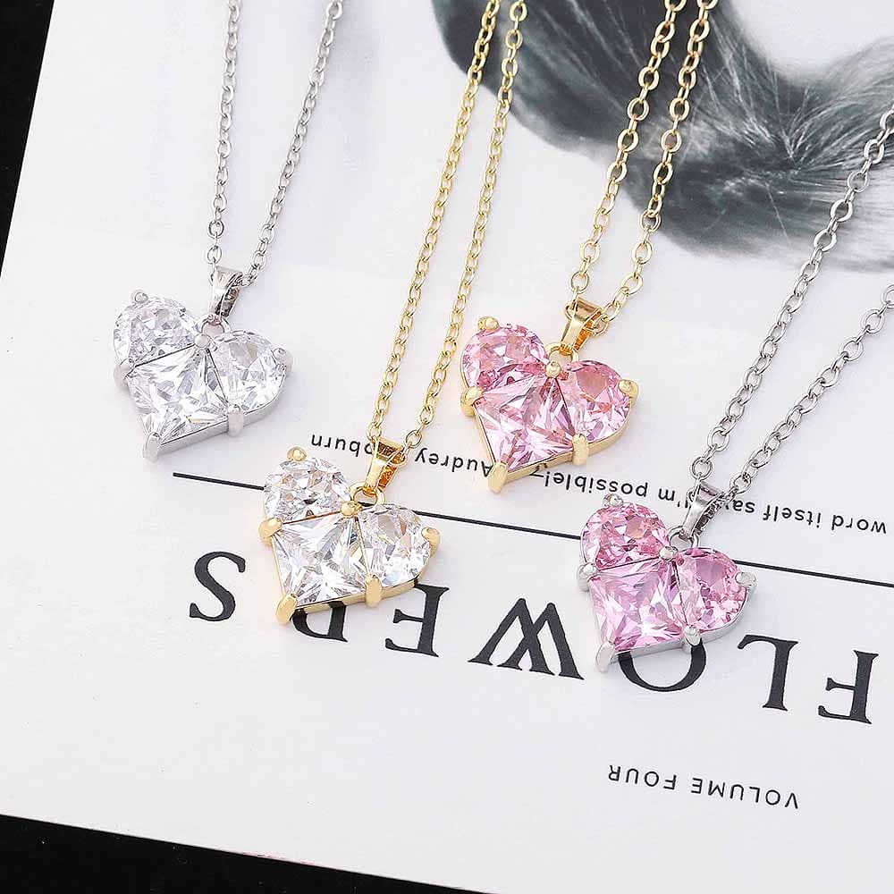 Colar Coração 3 pedras XYN101029