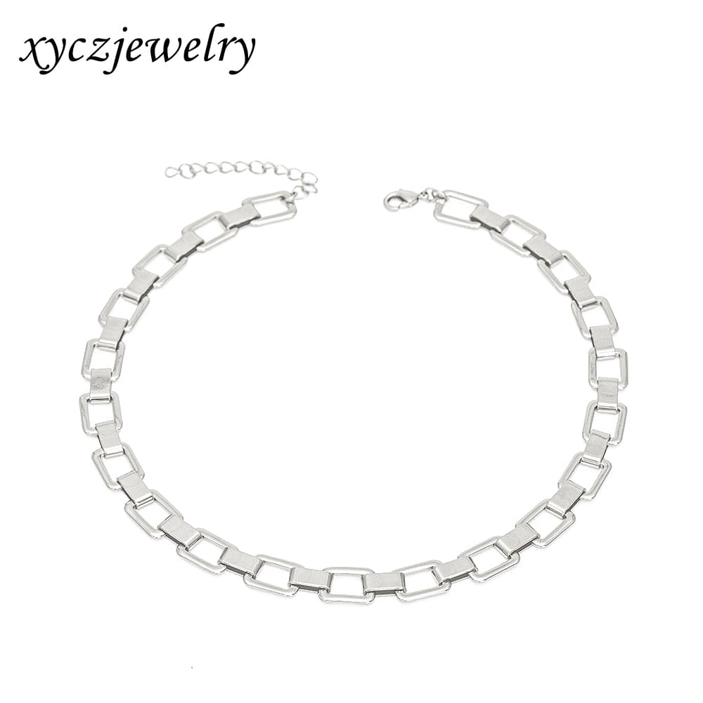 Colar Choker Elos Achatados XYS101110