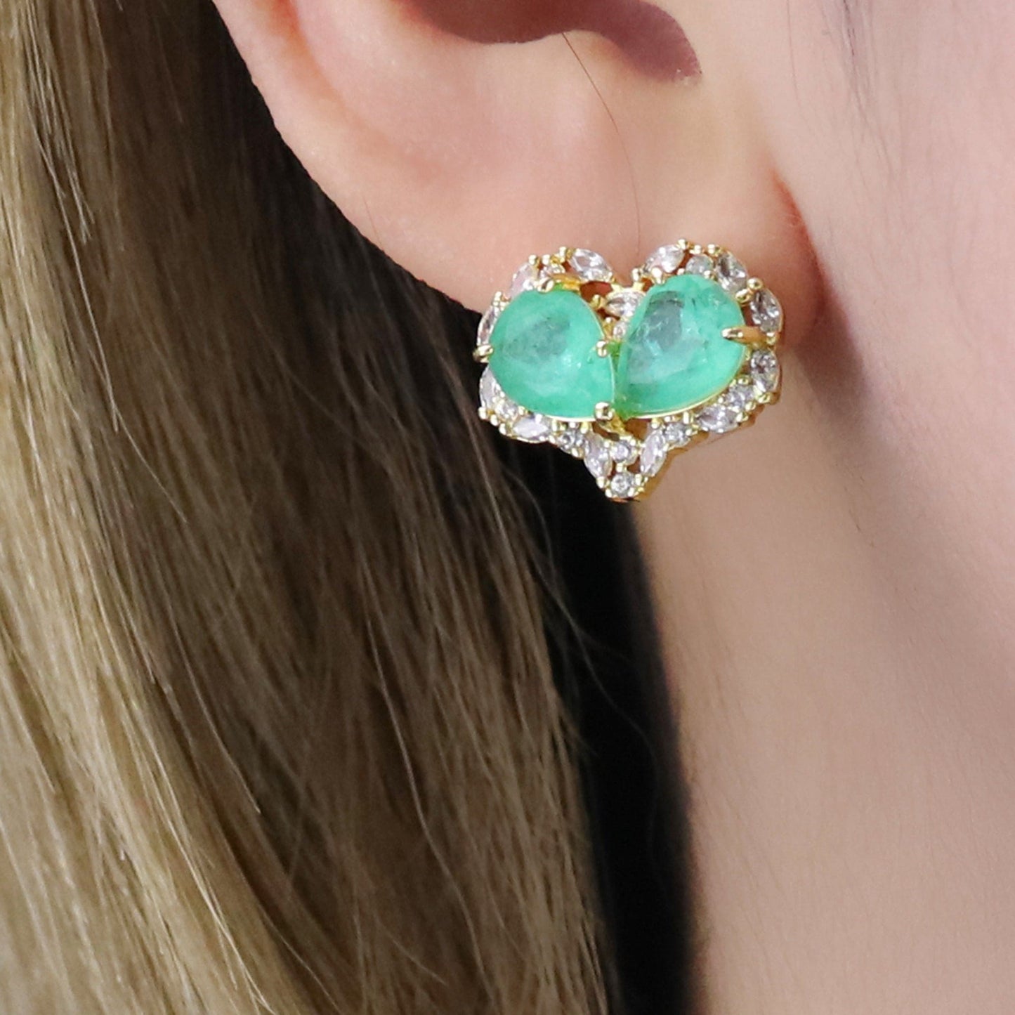 Brinco Fusion Gotas com Ziconia Navetes XYS101169 earring