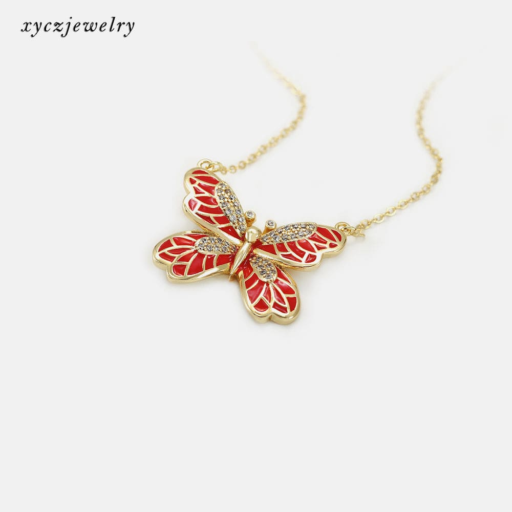 Colar Borboleta Vermelha XYS100963 VENDIDO SEPARADAMENTE