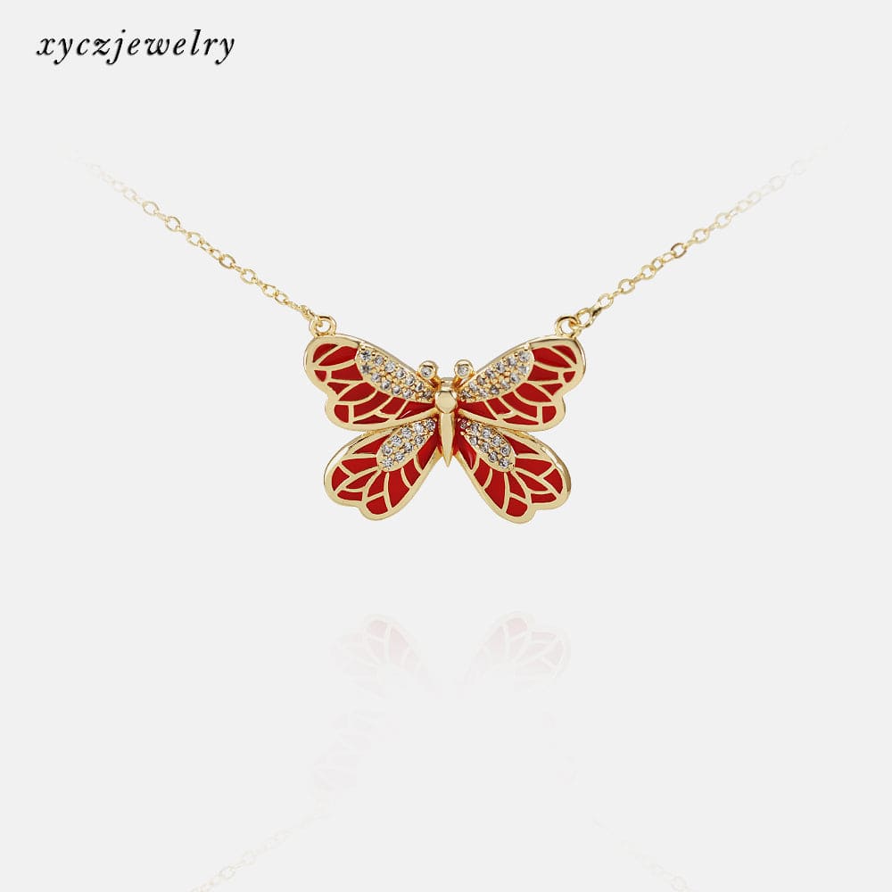 Colar Borboleta Vermelha XYS100963 VENDIDO SEPARADAMENTE