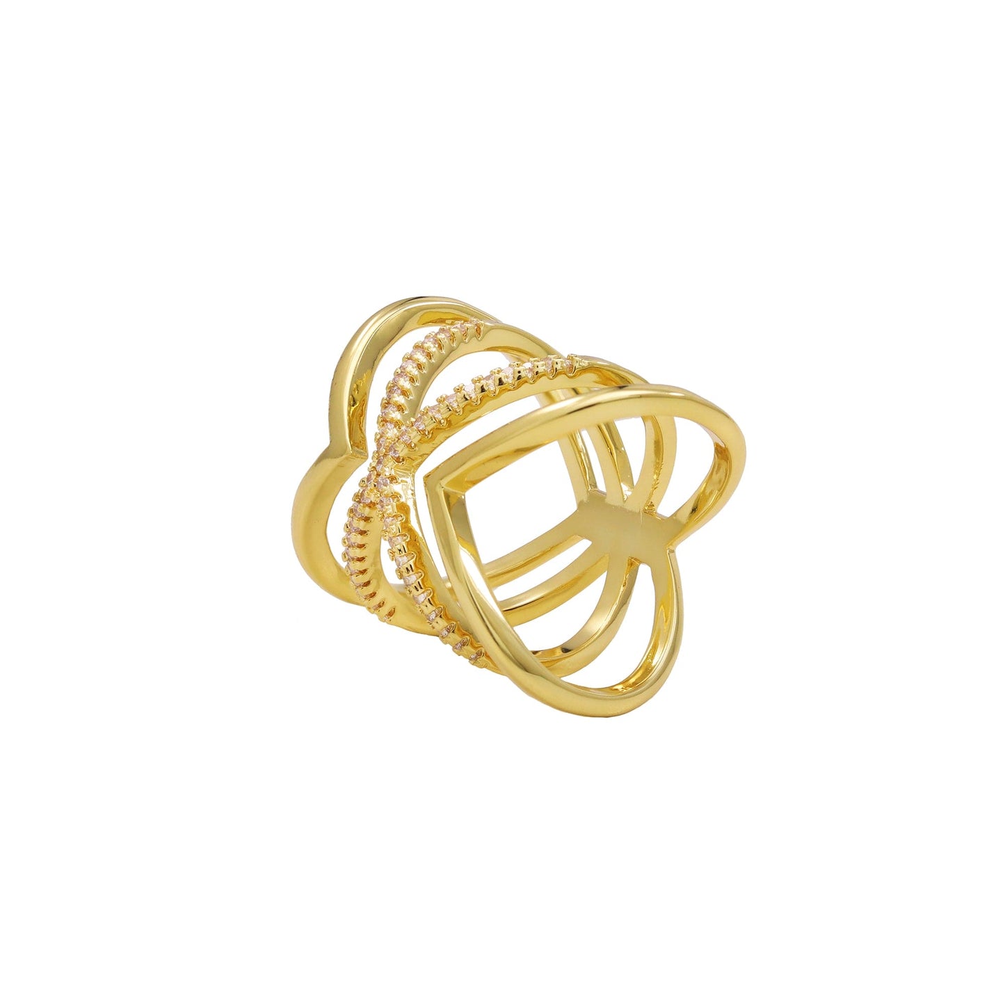 Anel Luxo Formato Seta e X XYR102884