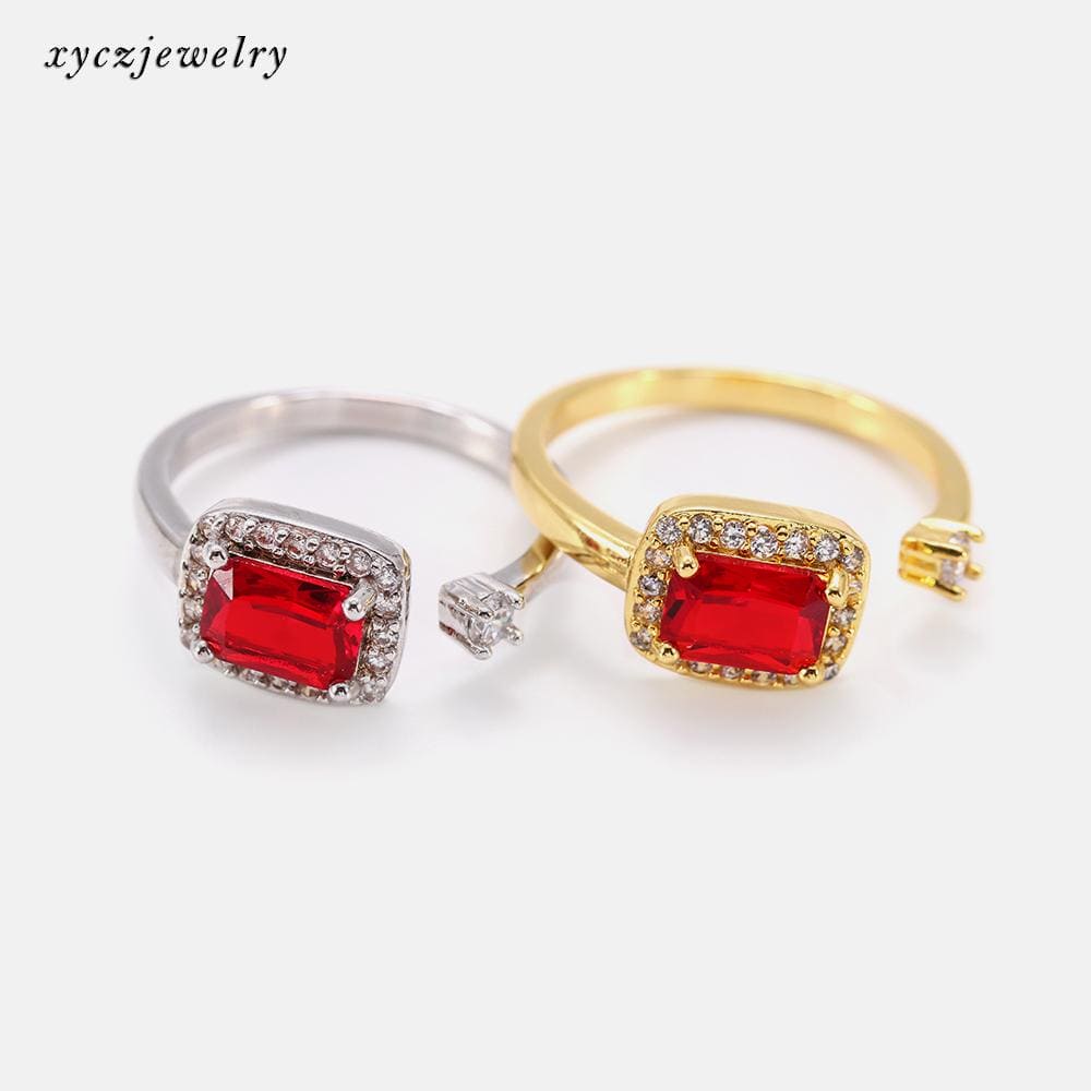 Anel aberto vermelho rubi no atacado