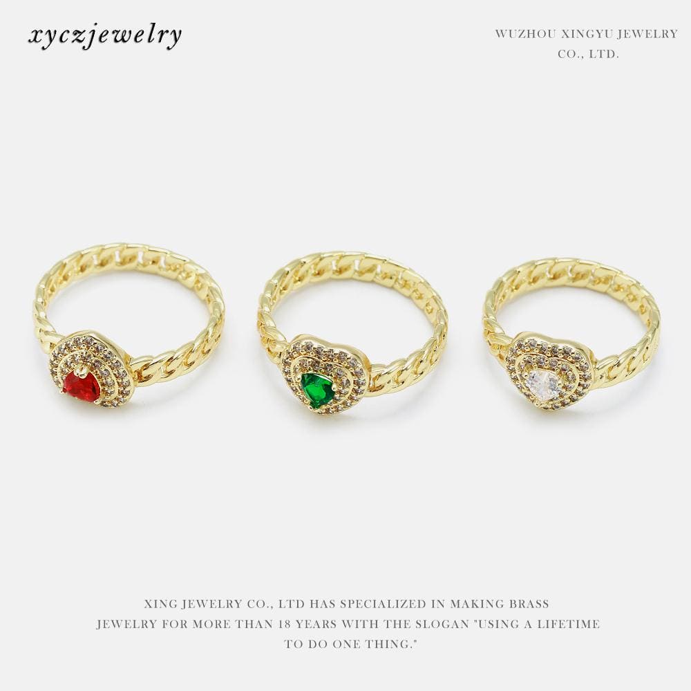 Anel de coração e aro de elo grumet no atacado