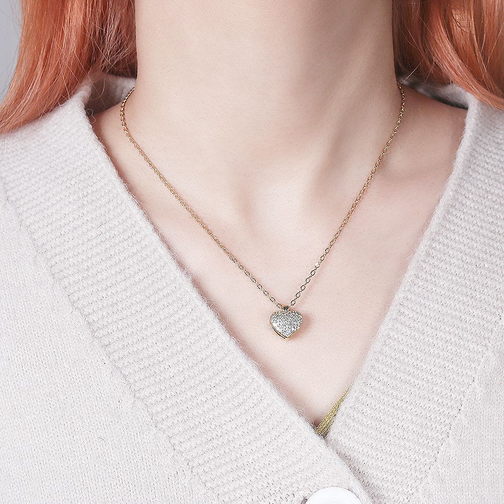 Colar Coração Cravação Dupla Face xyn101014 necklace