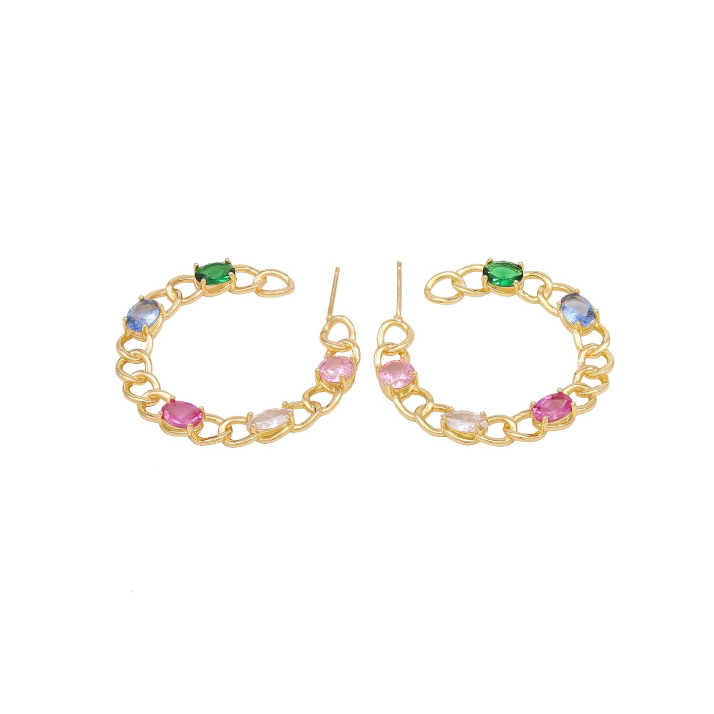 Meia Argola Grumet Pedras XYE104645 earring