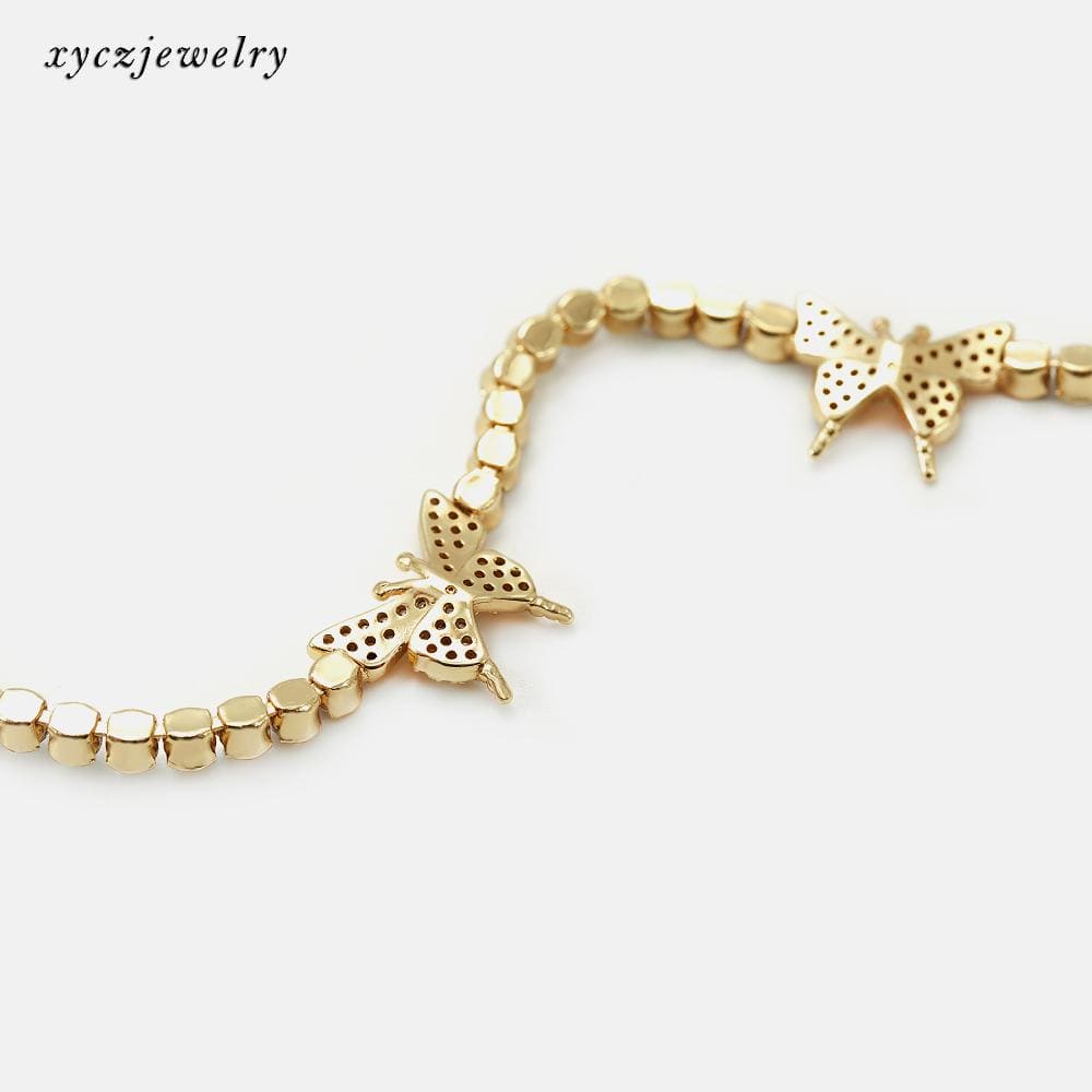 Colar "Chocker" Borboletinhas Cravejadas XYN100817 项链