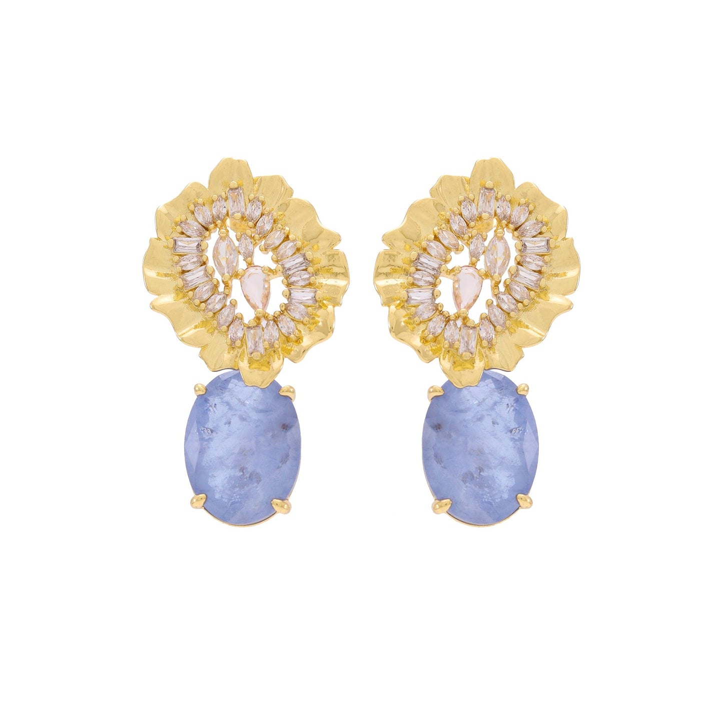 Brinco Fusion Oval com Carrê e Gotas XYE104613