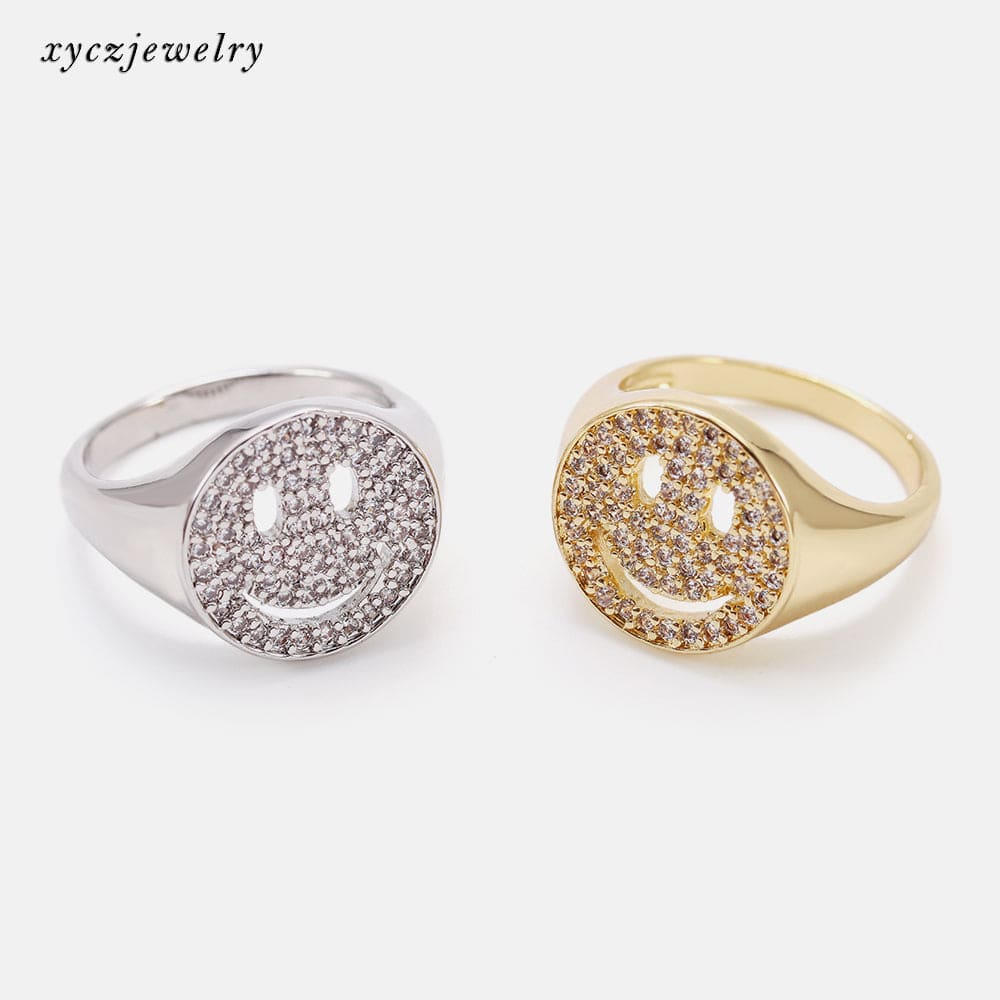 Anel smile cravejado no atacado