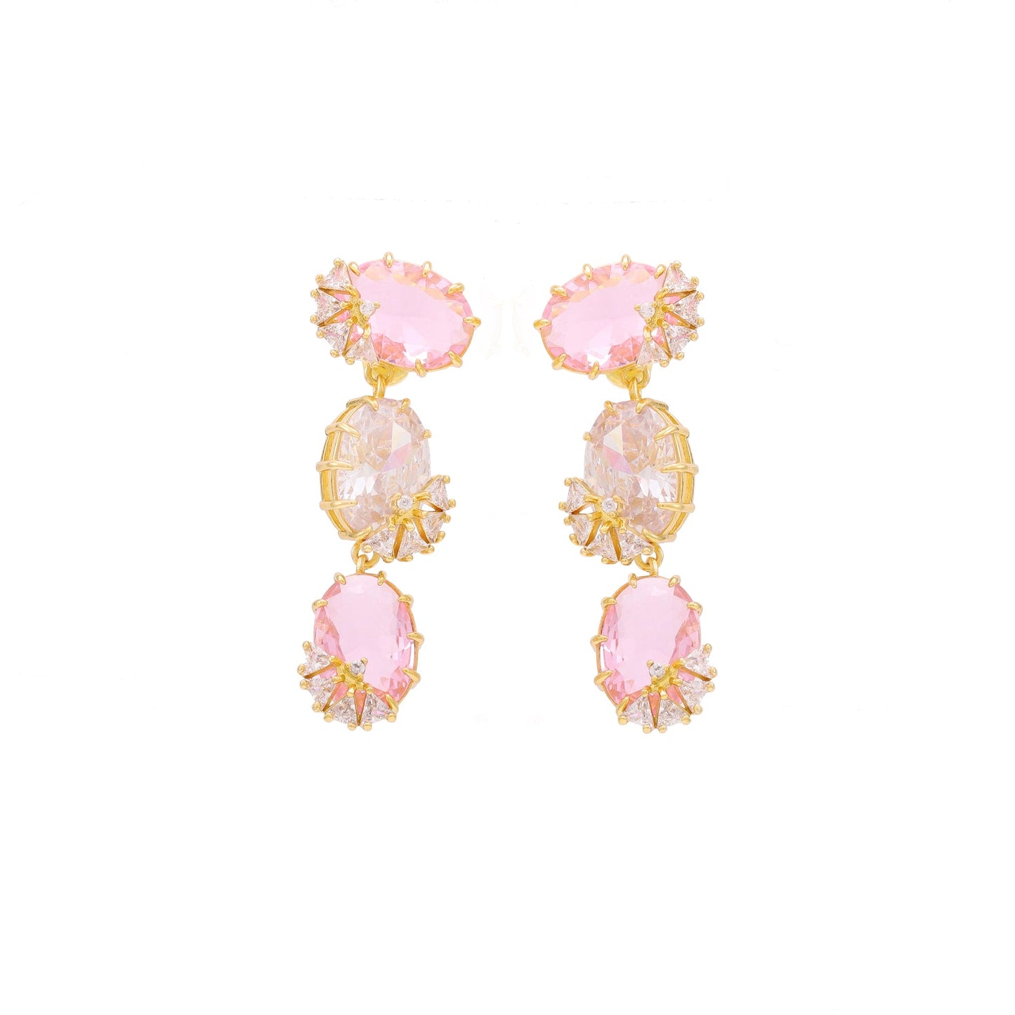 Brinco Cascata Oval e Triangulos XYS101192