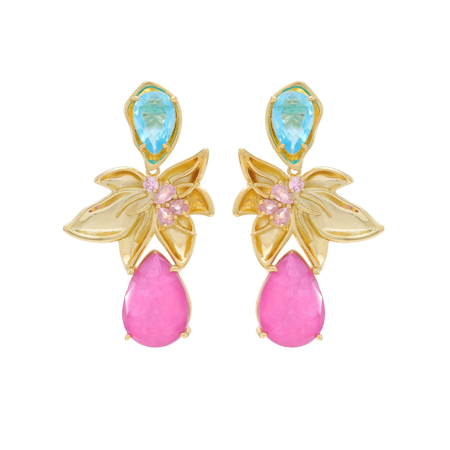 Brinco Flor e Gotas Luxo XYE104610