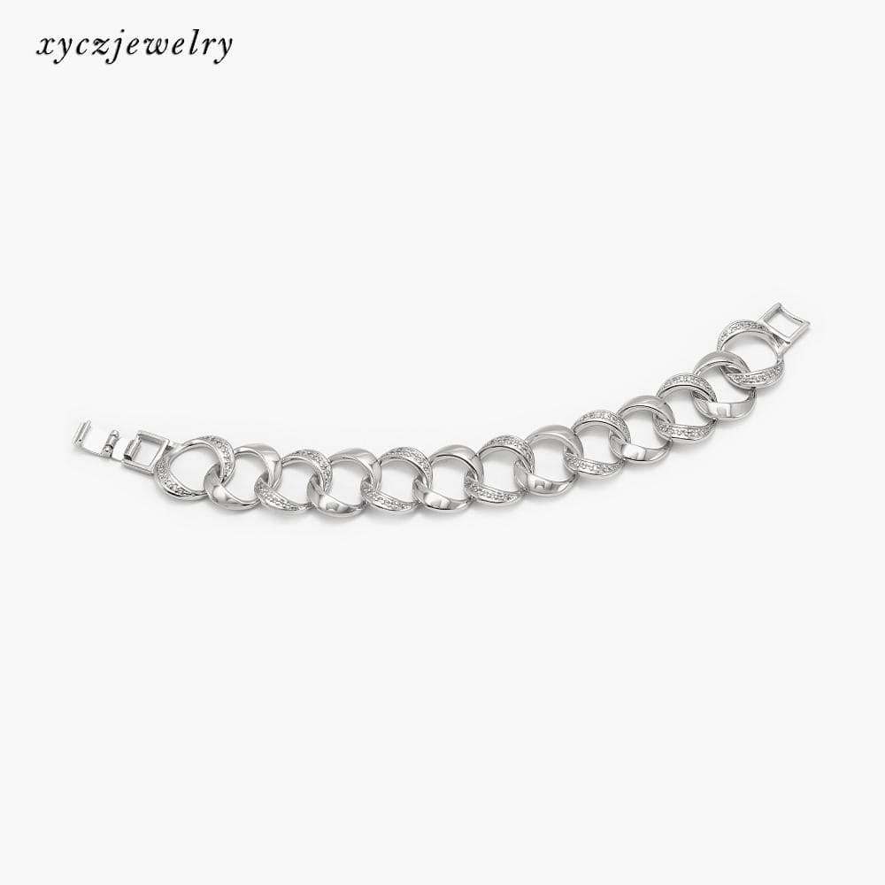 +DESC Pulseira elos cravejados XYH100346