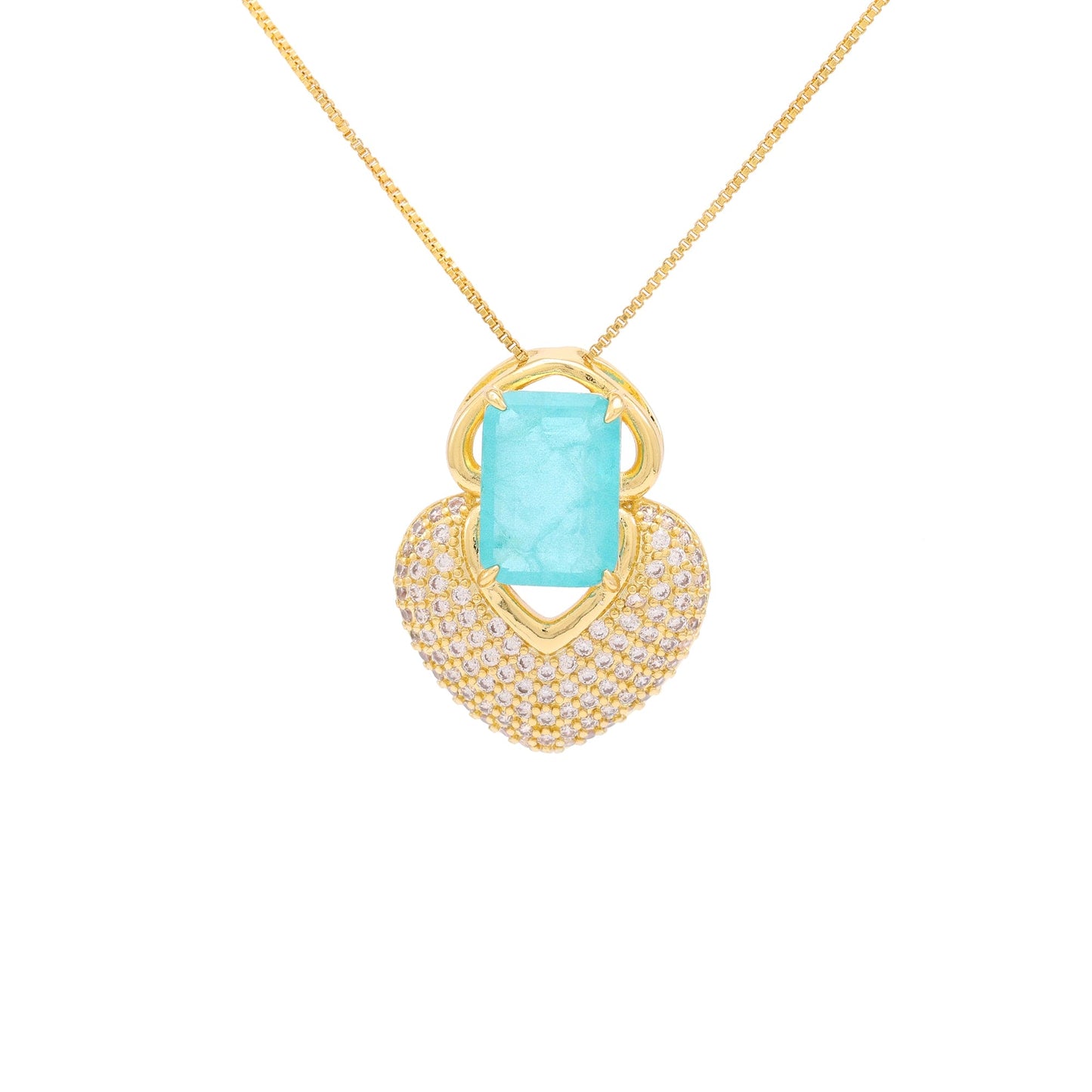 Colar Cravejado e Fusion Retangular XYS101220