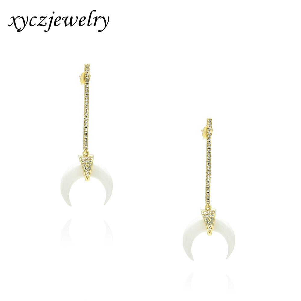 Brinco Seta Zircônia e Madrepérola XYE104255 earring