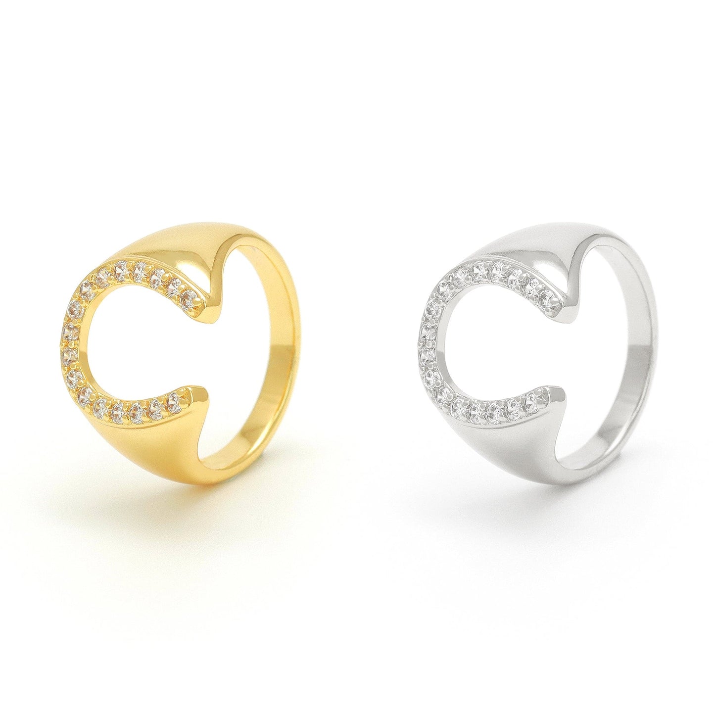 Anel de ferradura cravejada no atacado