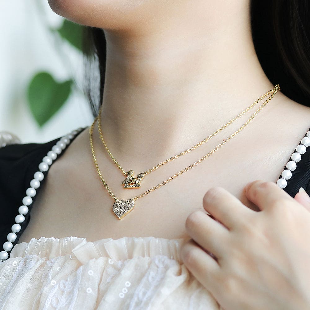 Colar Duplo Ternura Coração XYN100977