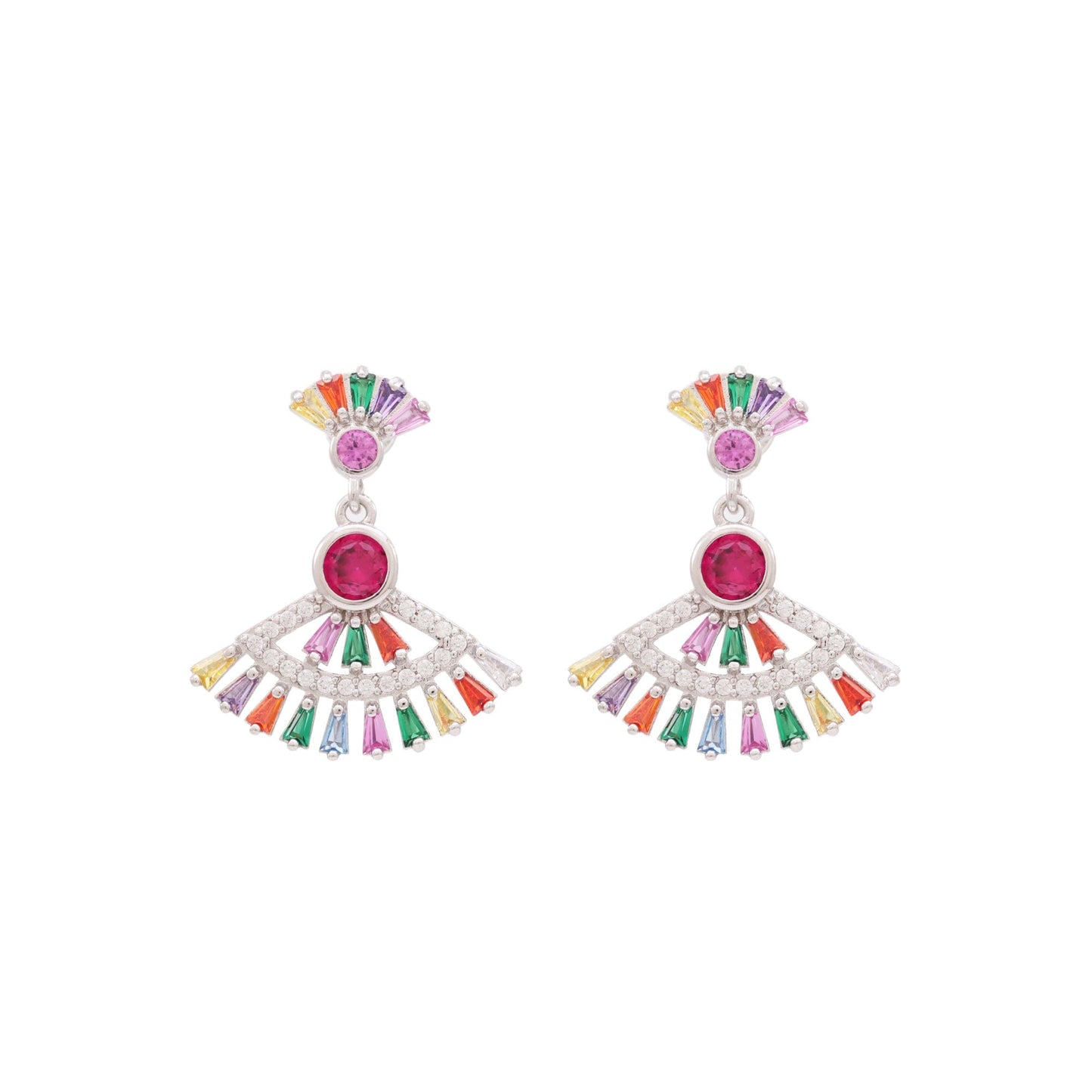 DESC-Brinco Leque Carrês Colors XYE104567 earring