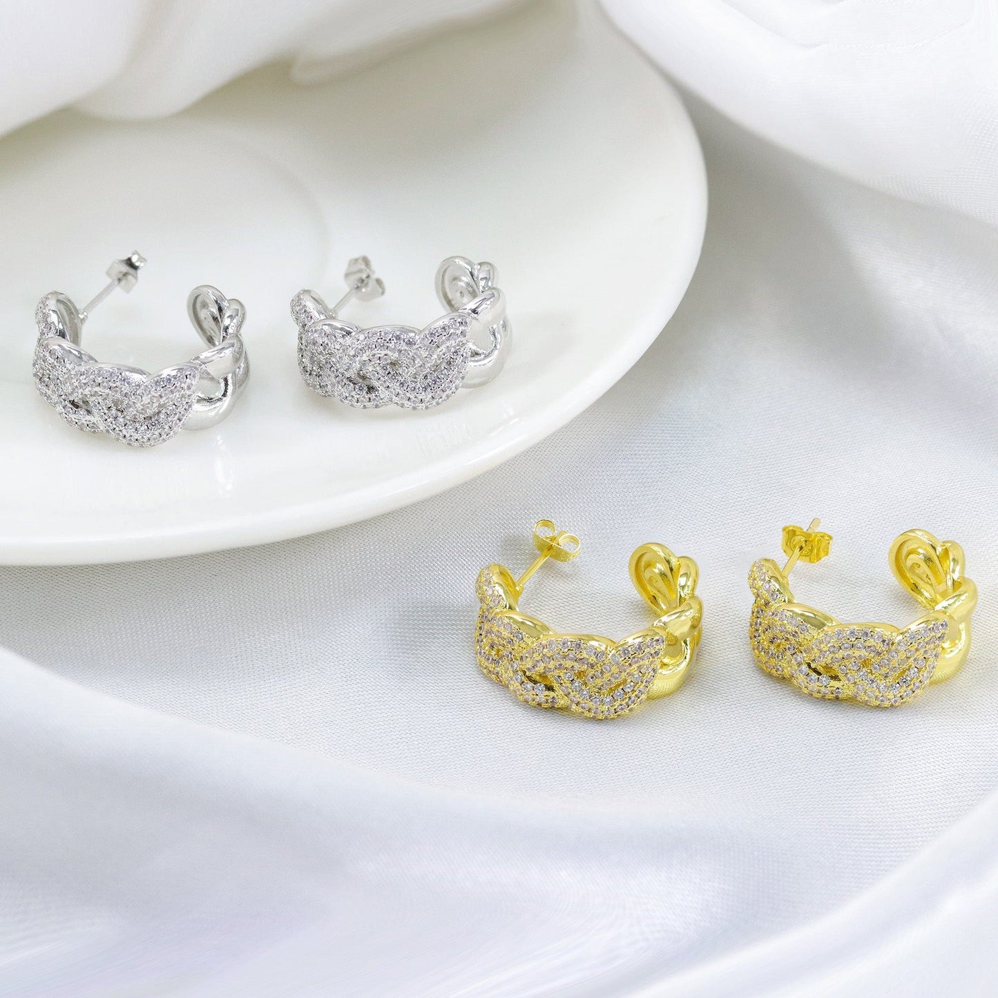 DESC- Meia Argola Trança XYE103230 earring