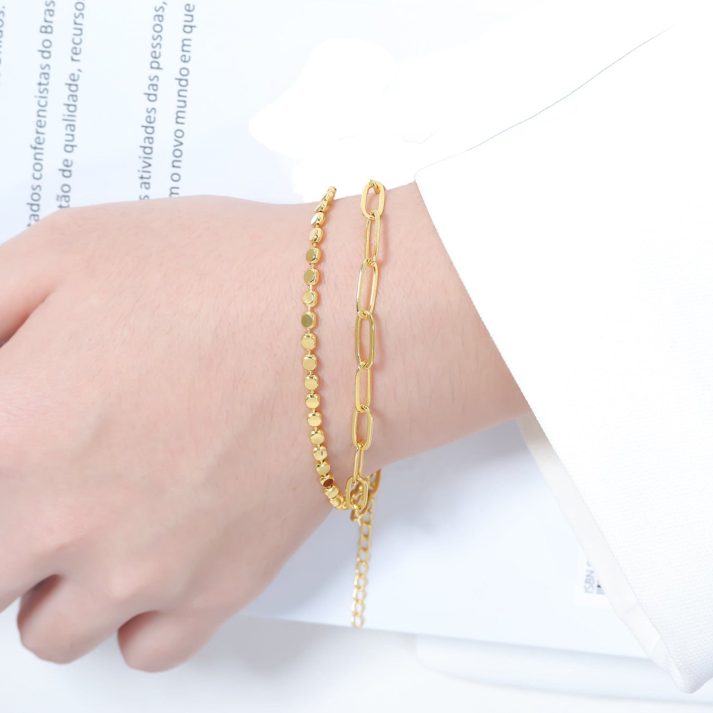 Pulseira Bolinha& Elos Delicada XYS101147 bracelet