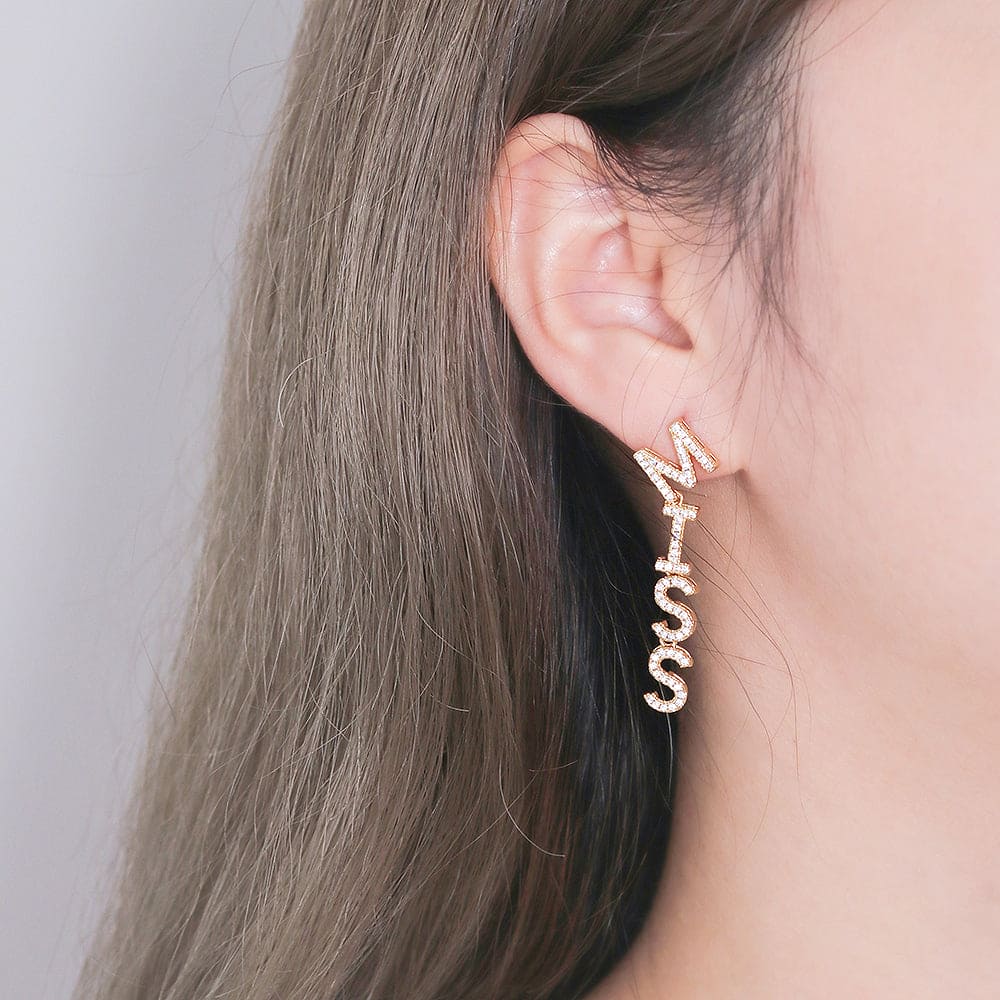 Brinco descombinado coração letras DIY MISS M♥ XYE104200