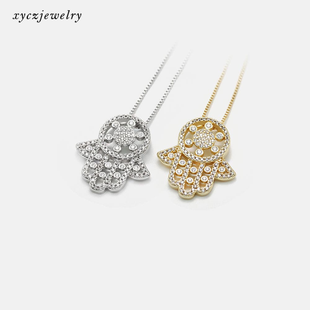 DESC Colar mão de Fátima XYP101131 吊坠+链条