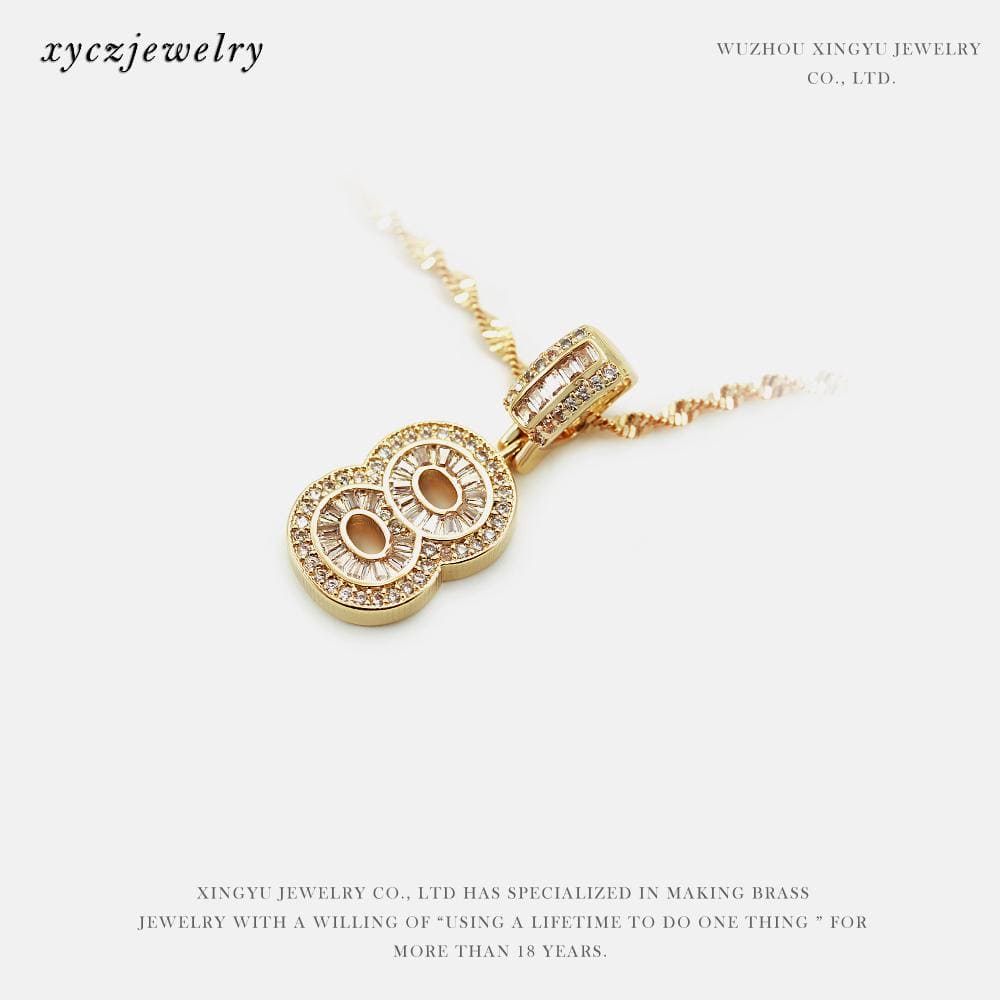 Colar Números G Cravejado XYP101716 吊坠+链条