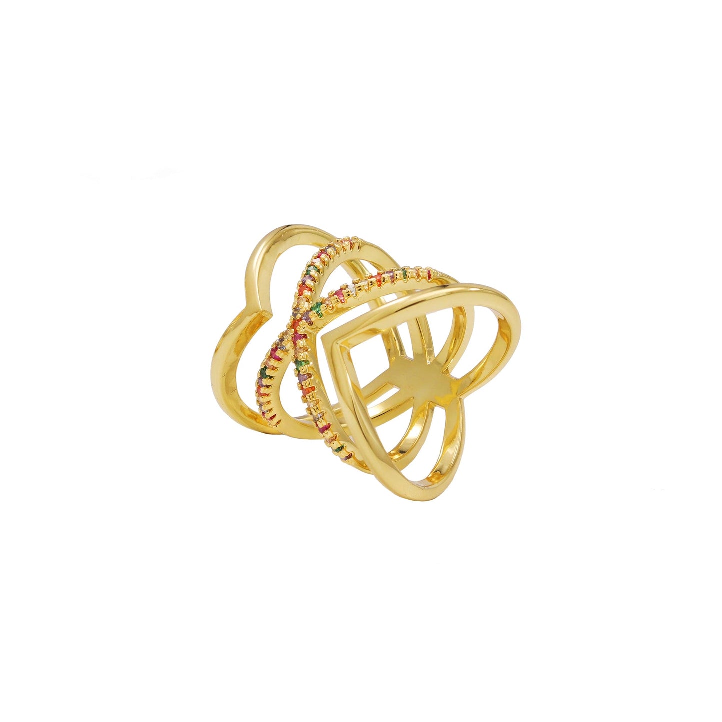 Anel Luxo Formato Seta e X XYR102884