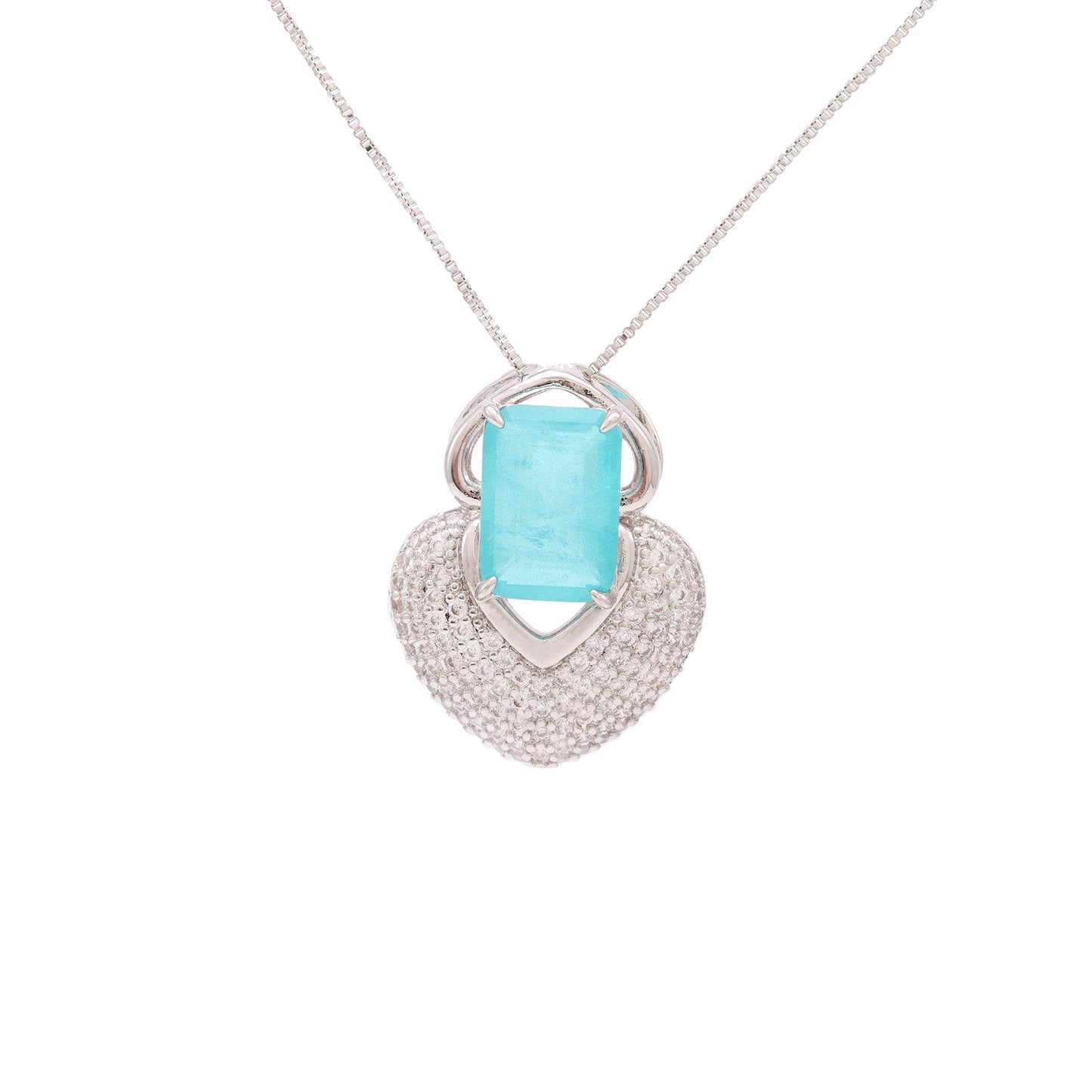 Colar Cravejado e Fusion Retangular XYS101220