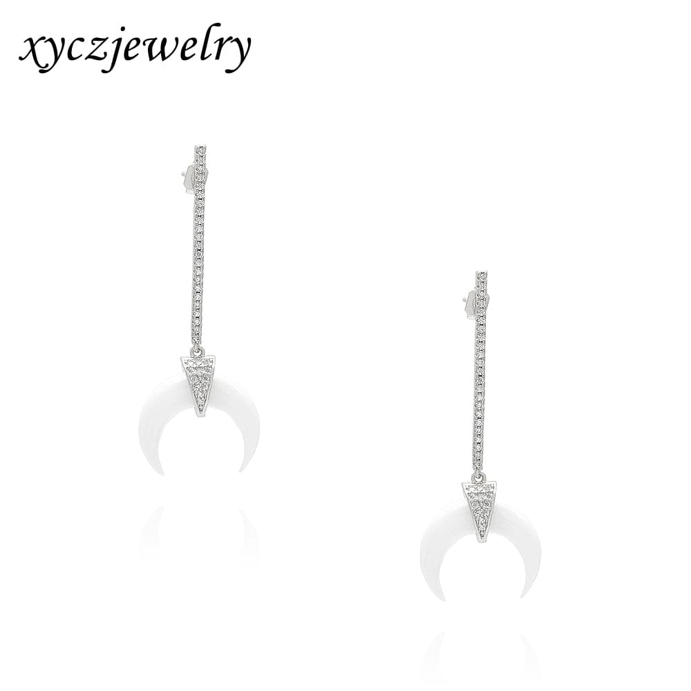 Brinco Seta Zircônia e Madrepérola XYE104255 earring