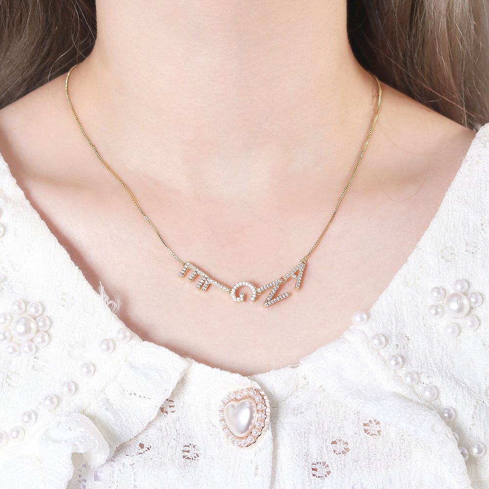 Colar letras DIY ANGLE cravejado XYN101003