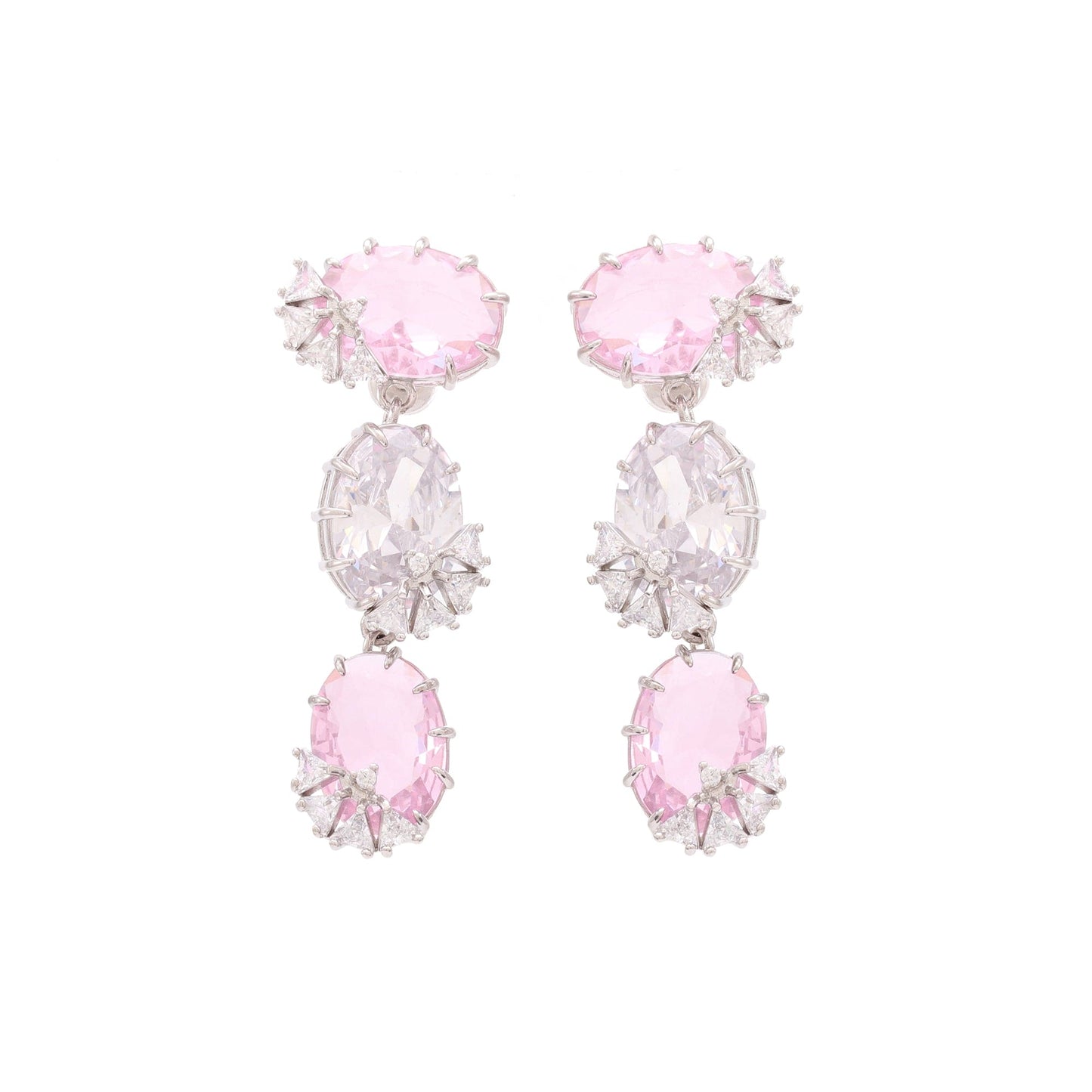 Brinco Cascata Oval e Triangulos XYS101192