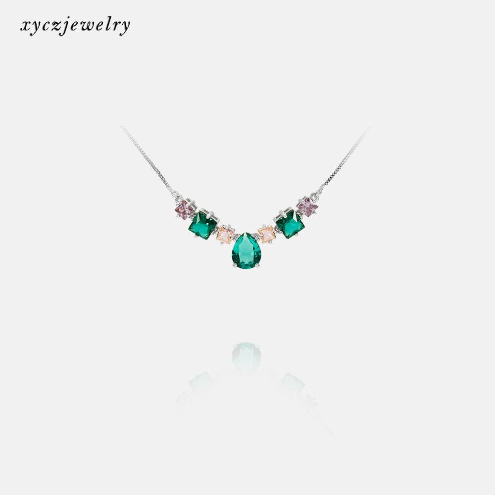 Colar em Vidro Lapidado XYP101393 吊坠+链条