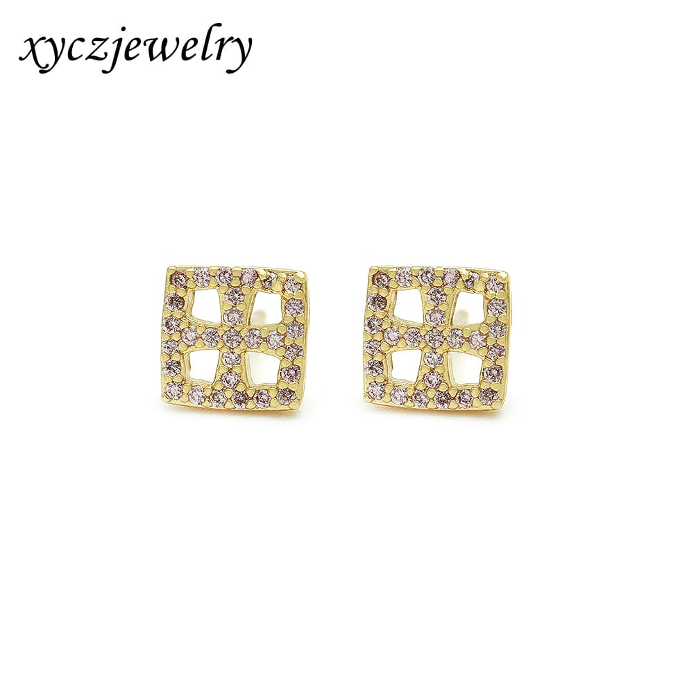 Brinco Quadrado Flor XYE104229 耳环earrings