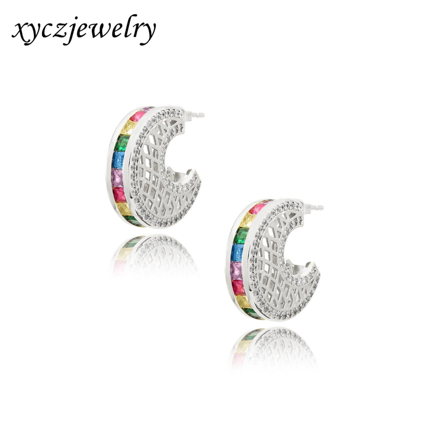 Meia Argola Carrês Esplêndida XYE104437 earring
