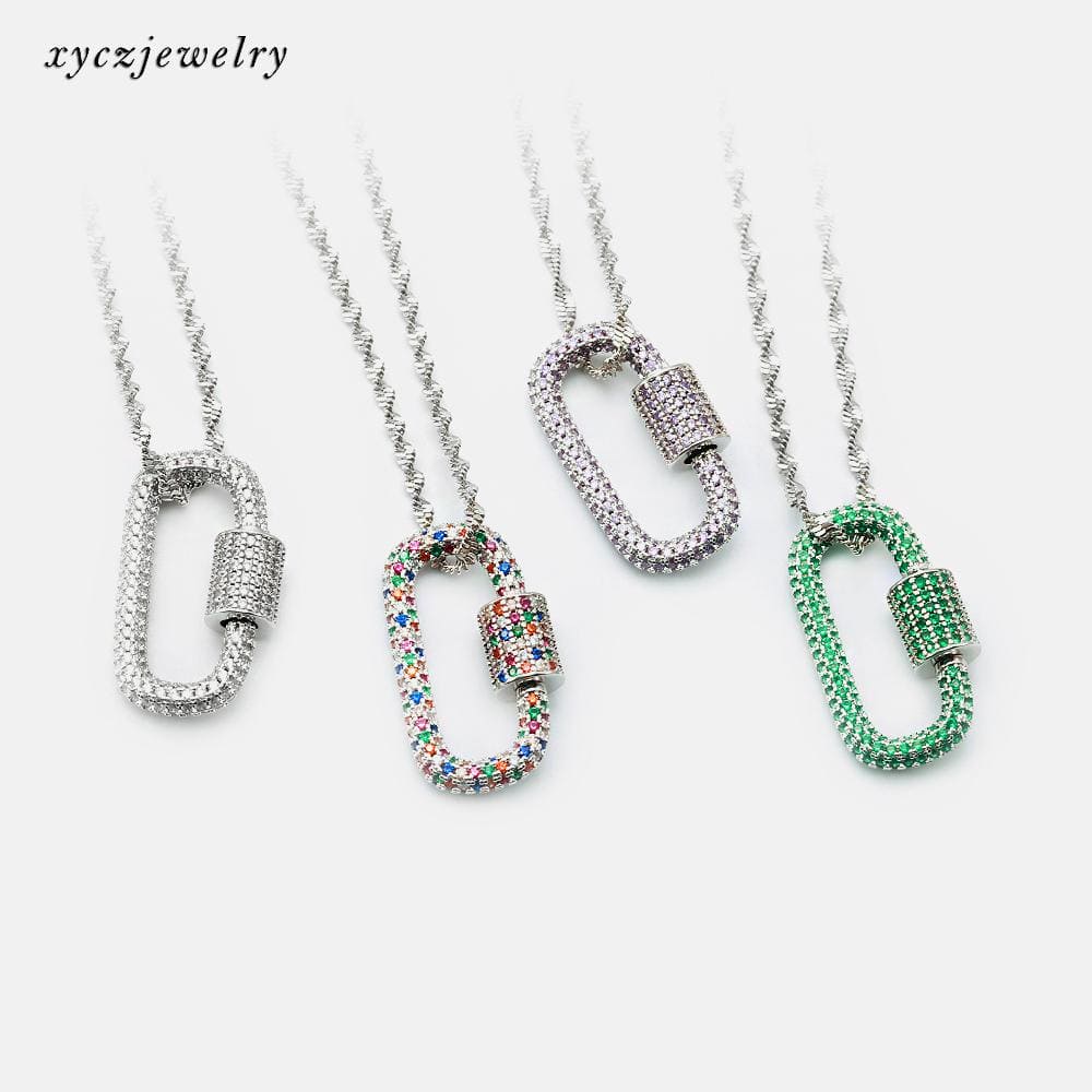 Colar cordao baiano com pingente cravejado XYP101749