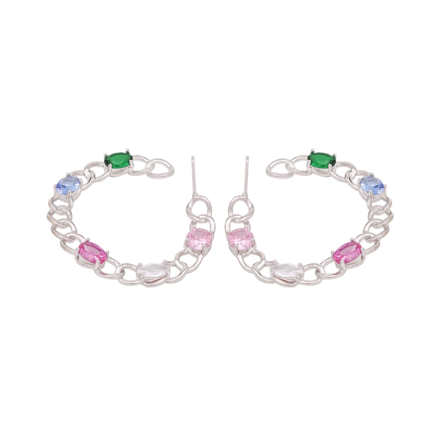 Meia Argola Grumet Pedras XYE104645 earring