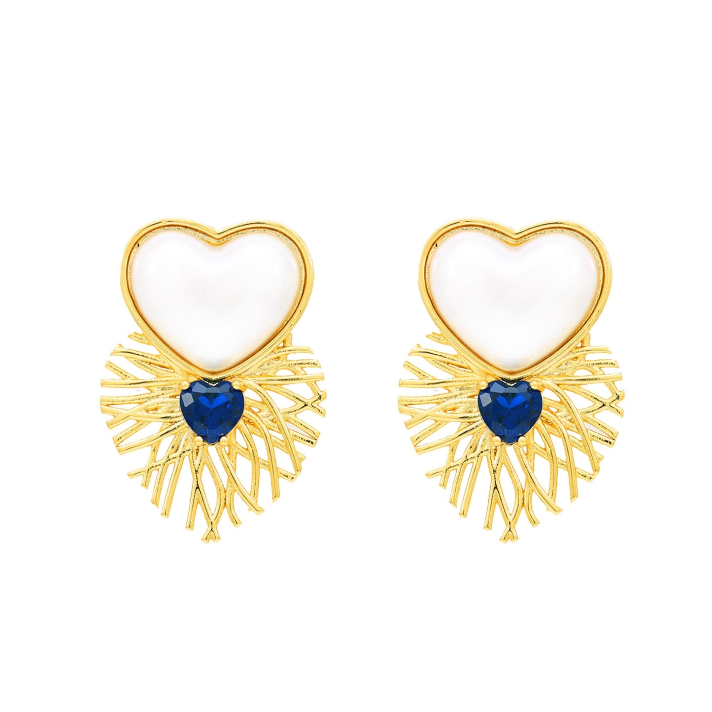 Brinco Coração Madre Pérola XYE104576 earring