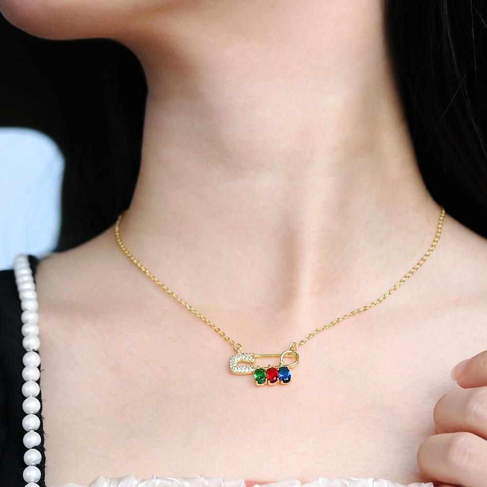 Colar Alfinete e Pedras XYN100929 项链