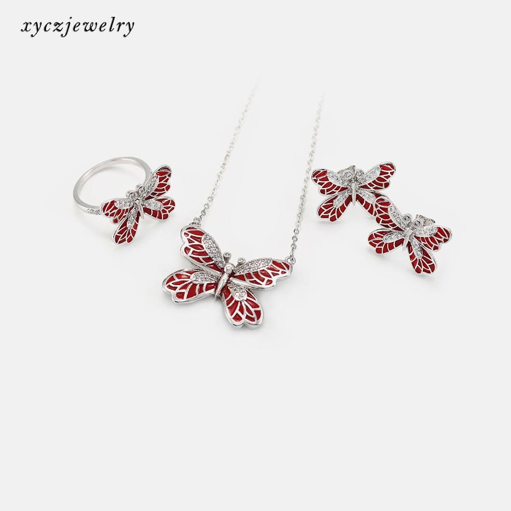 Brinco Borboleta Vermelha XYS100963 VENDIDO SEPARADAMENTE